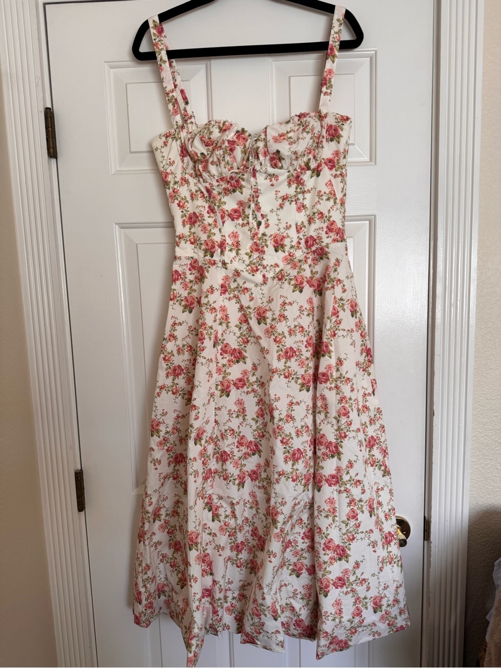 Viral House of CB Corset Pink Floral Trim Dress